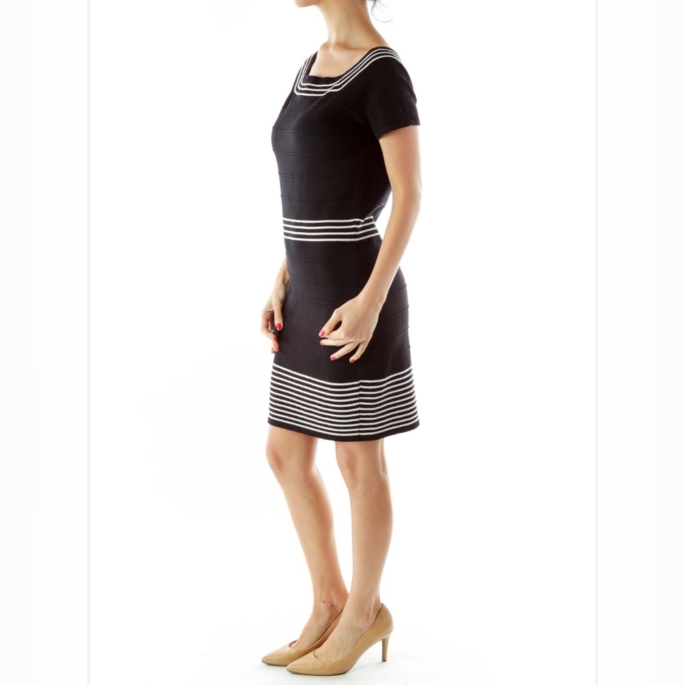 *Relisted* Max Studio Women's Red Black Rayon Knit Bodycon Short Sleeve Dress XS - Picture 4 of 9